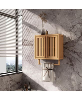 Bathroom cabinet wall mounted Bamboo toilet storage box