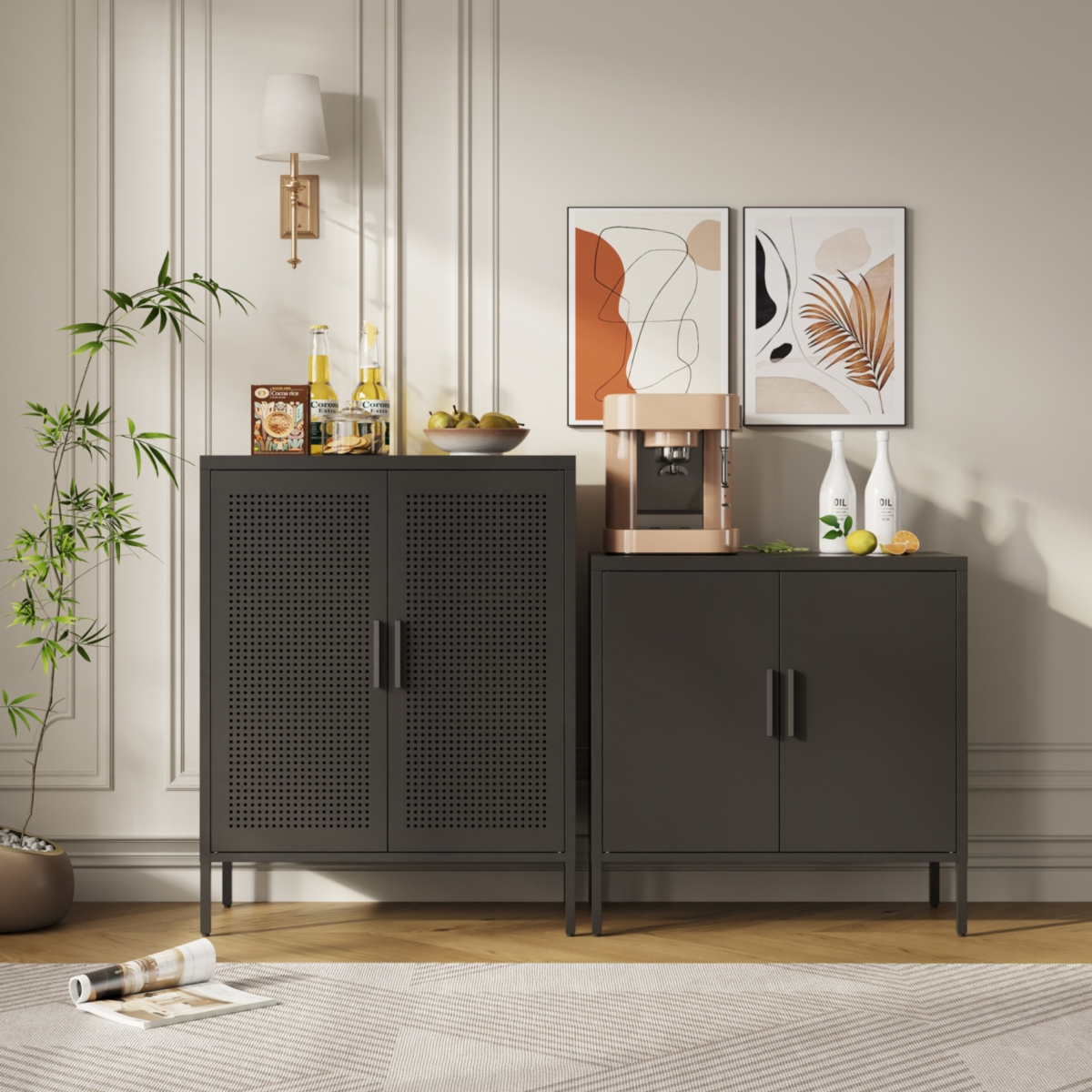 Heavy-Duty Steel Storage Cabinet with Adjustable Shelves and Secure Lock
