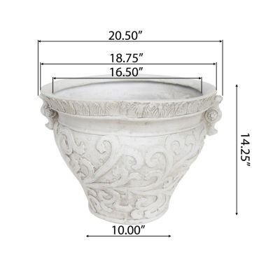 Streamdale Antique White Concrete Planter For Indoor/Outdoor Use