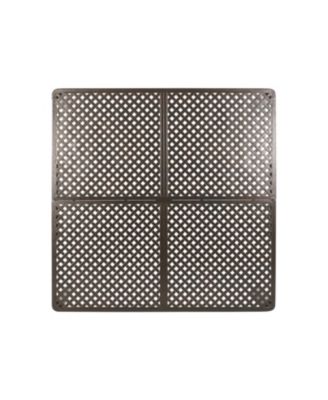 62-Inch Cast Aluminum Square Table with Woven Accents Outdoor Dining Table