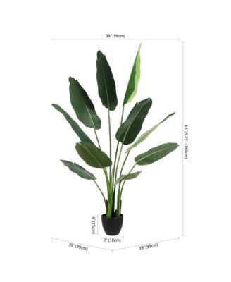 Faux Banana 63" Potted Leaves