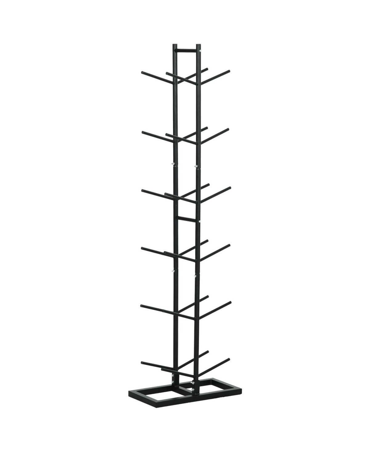 Ball Storage Rack, Basketball Holder, 12-Ball Organizer - Black