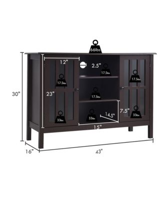 Wood TV Stand Entertainment Media Center Console for TV up to 50'' Brown