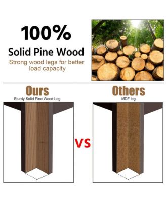 Wood TV Stand Entertainment Media Center Console for TV up to 50'' Brown