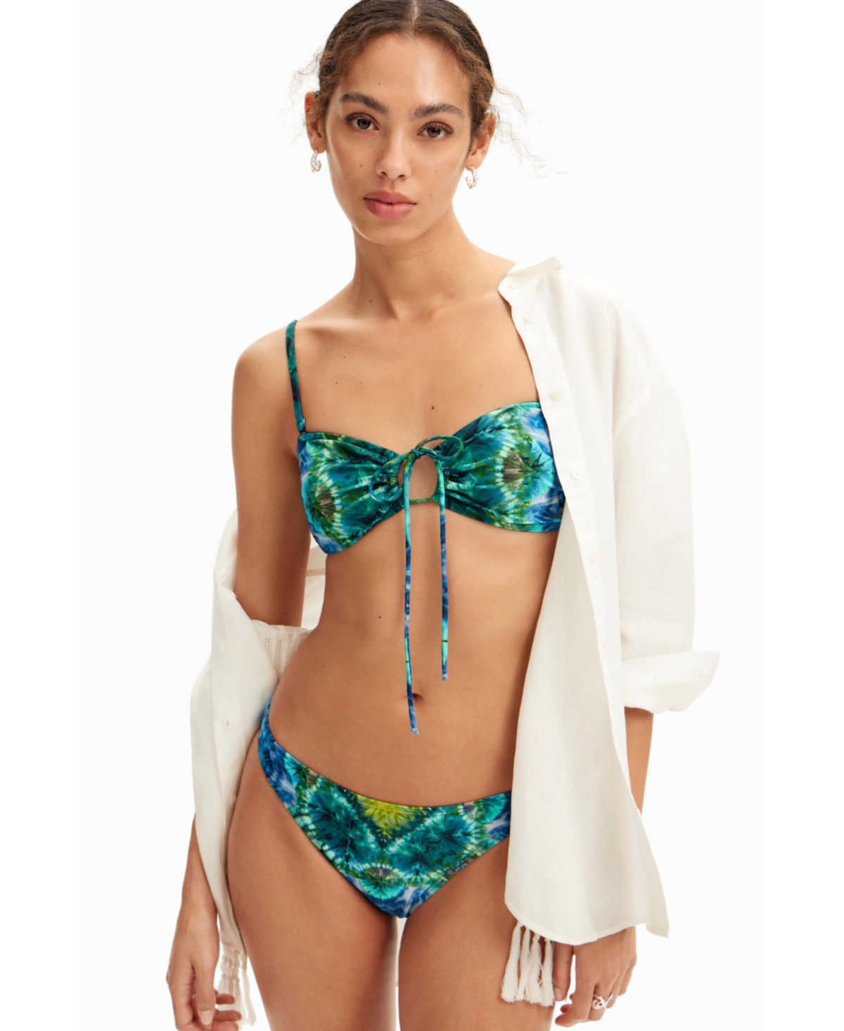 Desigual Women's Tie-dye bandeau bikini