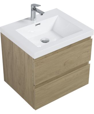 Streamdale 24&amp;#x22; Floating Bathroom Vanity with Resin Sink and Soft-Close Drawers