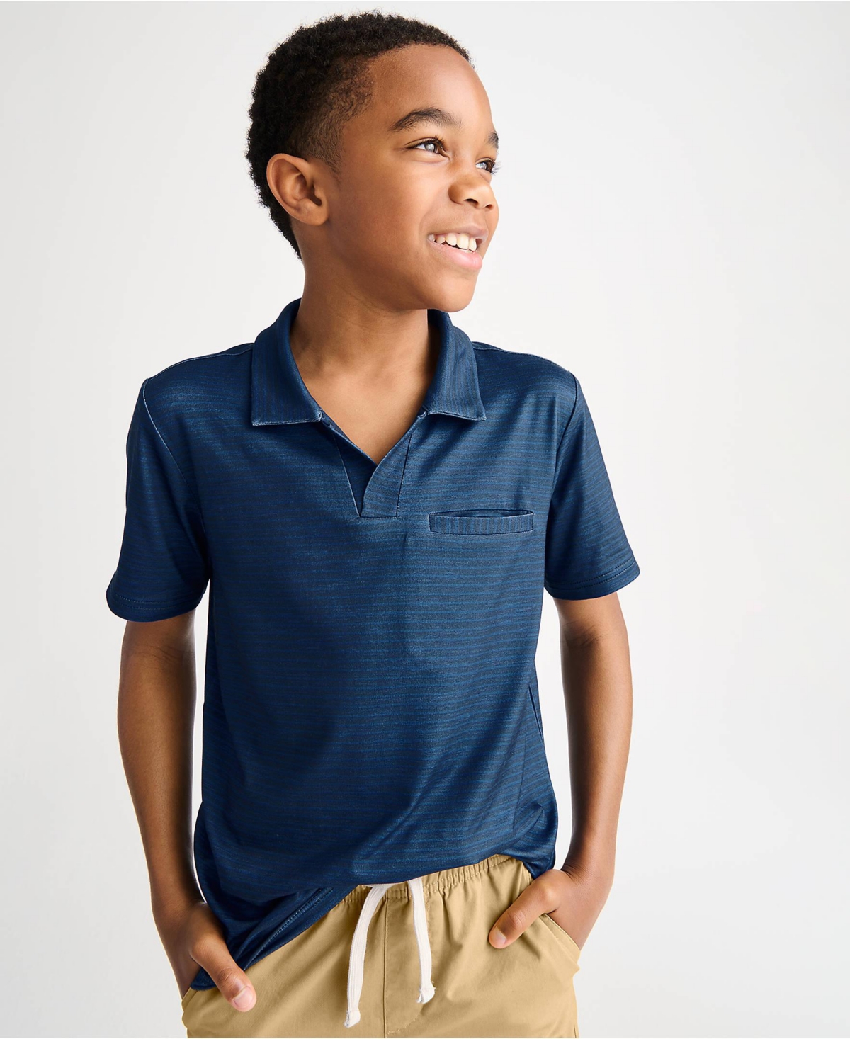 Lands' End Big Boys Short Sleeve Adventure Performance Polo