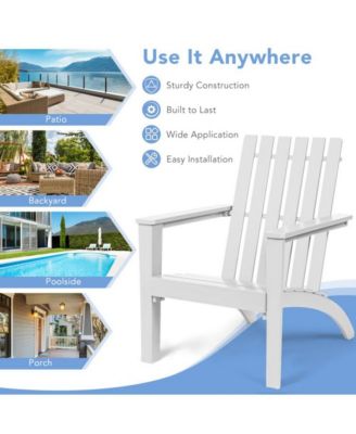 Outdoor Patio Acacia Wood Adirondack Lounge Armchair