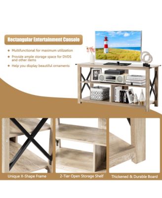 3-Tier TV Stand Entertainment Center for TV's up to 55'' w/ Open Shelves