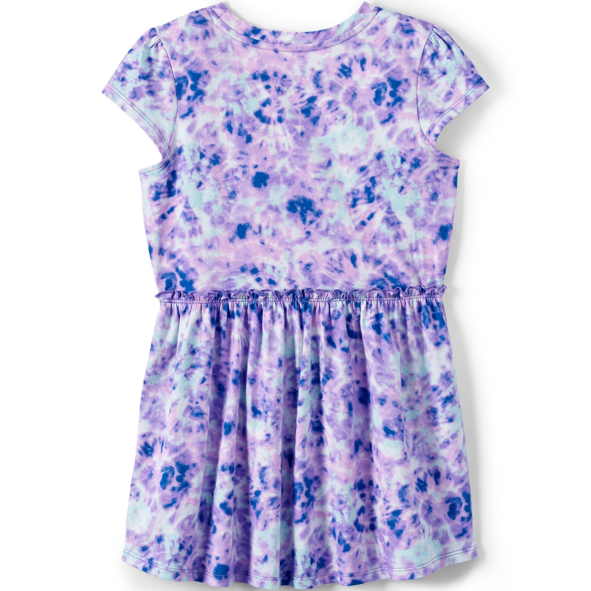 Lands' End Girls Short Sleeve Gathered Waist Tunic Top