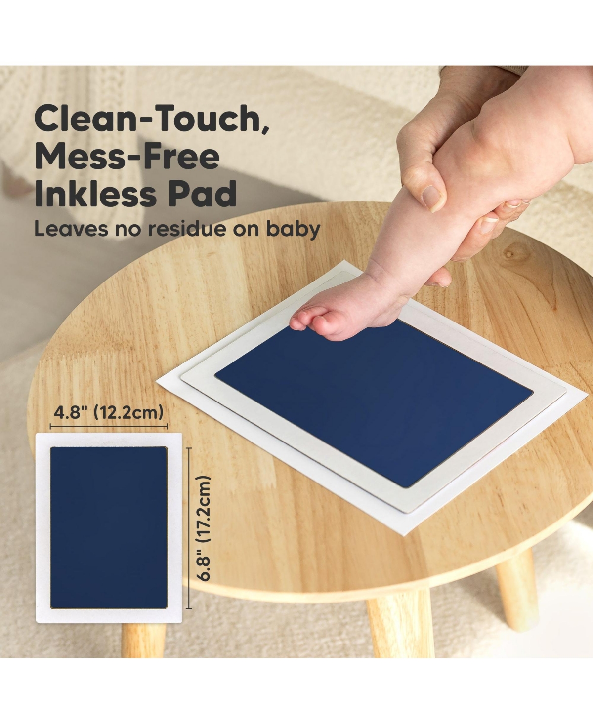 KeaBabies 1pk Inkless Ink Pad for Baby Hand and Footprint Kit, Clean Touch Dog Paw, Dog Nose Print Kit, Baby & Pet Safe