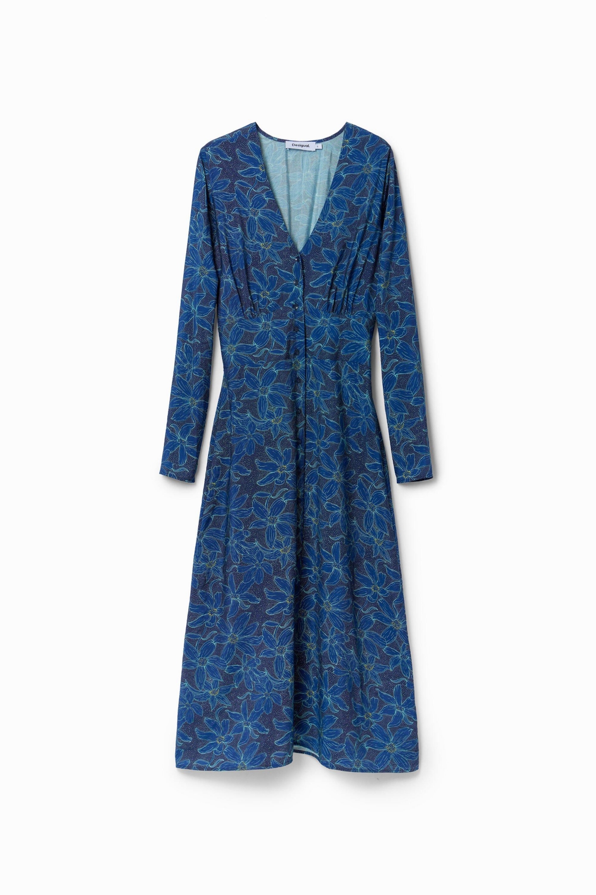 Desigual Women's Floral midi shirt dress - Blue