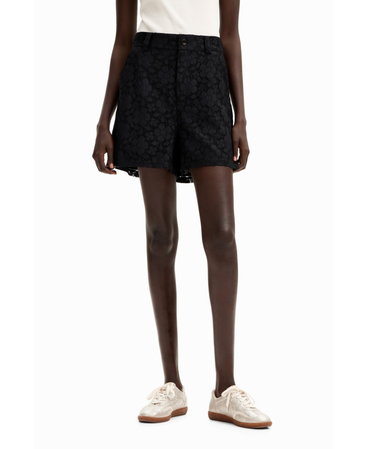 Desigual Women's Floral lace shorts