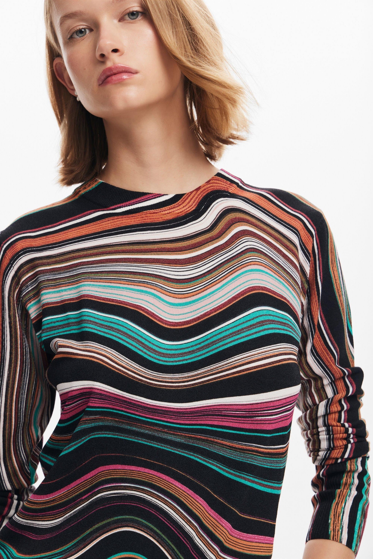 Desigual Women's Wavy striped sweater