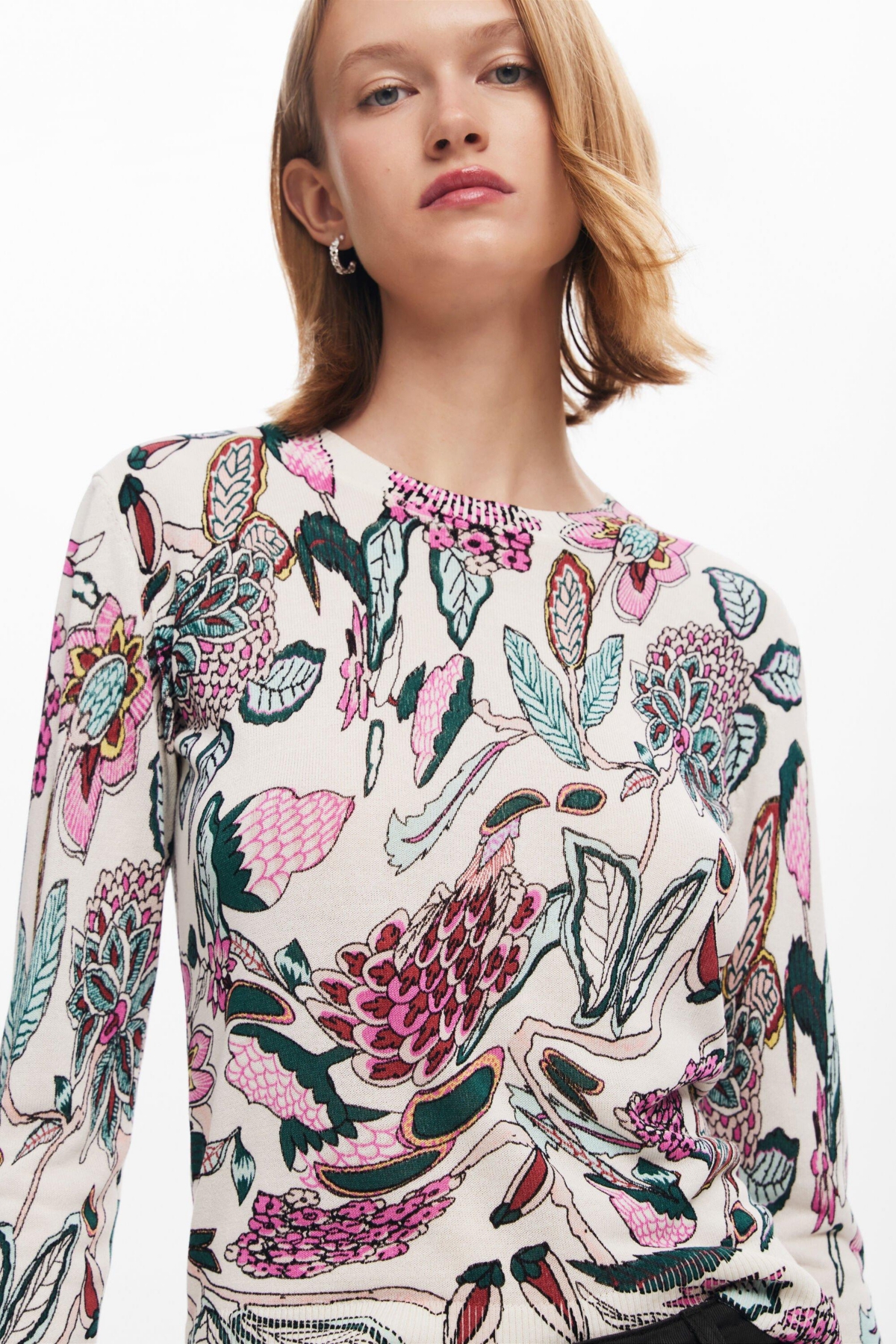 Desigual Women's Sweater with floral details