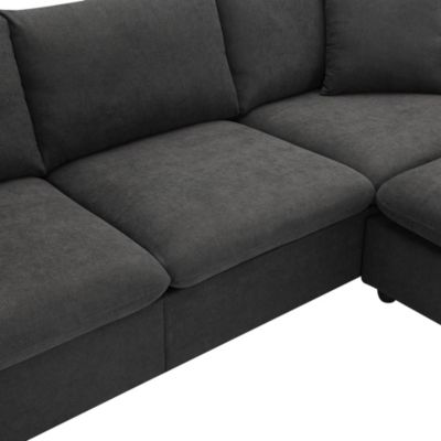 Modern L-Shaped Sectional Sofa (4-Seat) with Pillows