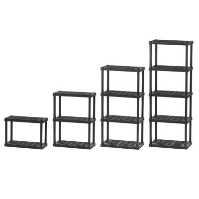 USA 5-Tier Shelving Unit, 64" Fixed Height, Medium Storage Organizer Shelf for Home, Garage, Basement, Shed and Laundry Room, 24"L x 12"W x 64"H, Made with Recycled Materials, Black