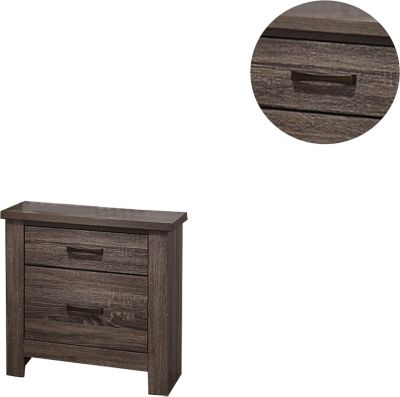 Striking Natural Finish Wooden Nightstand