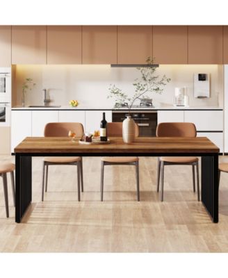 6.56 ft Conference Table, Large Rectangle Meeting Seminar Table, Industrial Long Business Table for 6-8 People (without Chair)