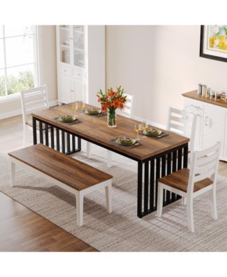 6.56 ft Conference Table, Large Rectangle Meeting Seminar Table, Industrial Long Business Table for 6-8 People (without Chair)