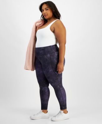 Plus Size Midnight Foil 7/8 Leggings, Created by Macy's