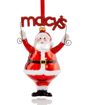 Holiday Lane - Santa Holding Macy's Banner Ornament, Only at Macy's