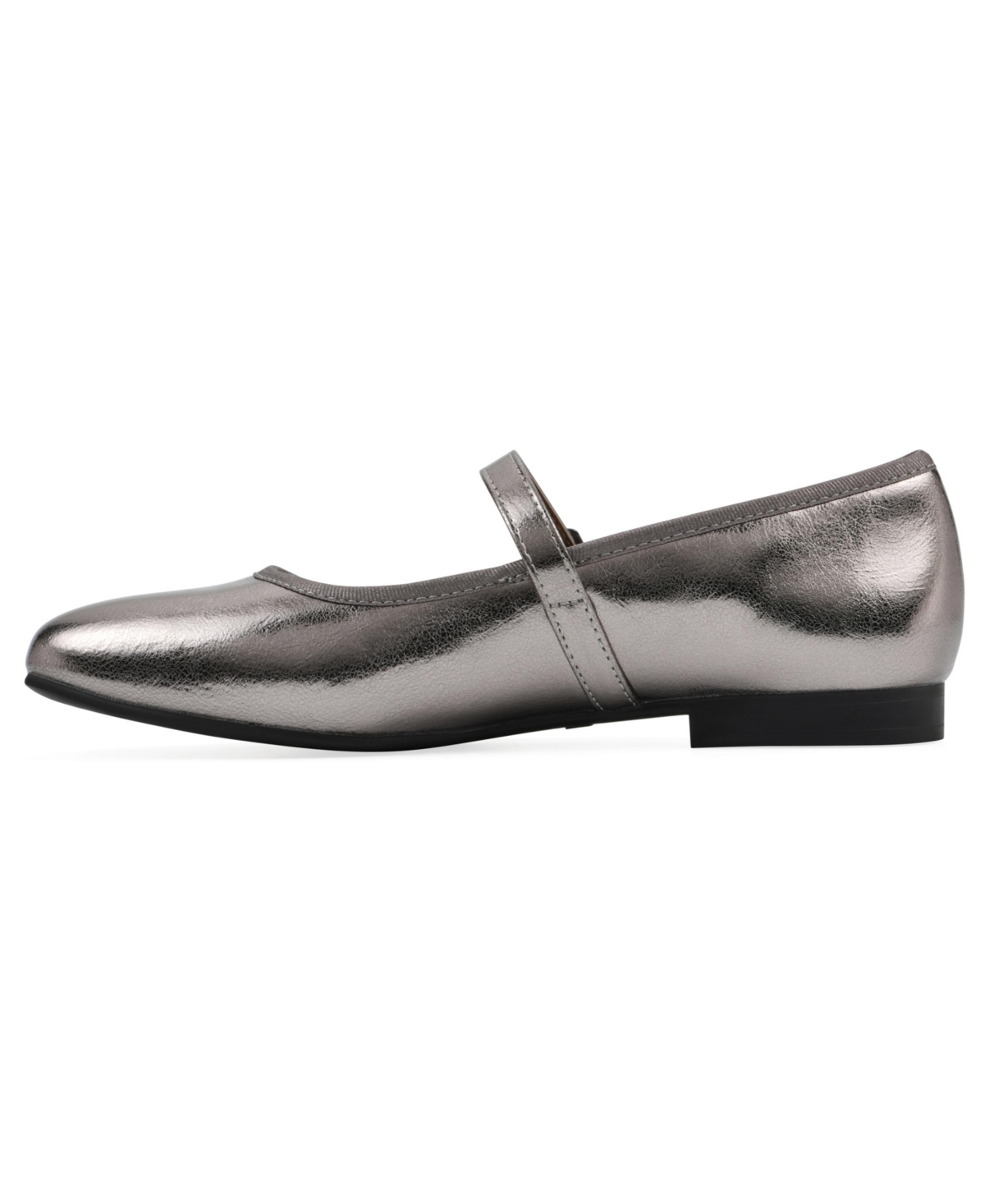 White Mountain Women's Boch Mary Jane Flats In Pewter Metallic Smooth