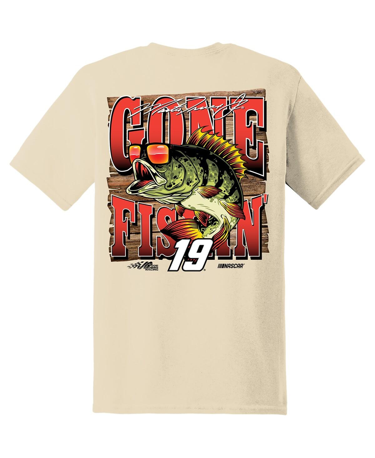 Joe Gibbs Racing Team Collection Men'sMartin Truex Jr Gone Fishin' T-Shirt - Tan
