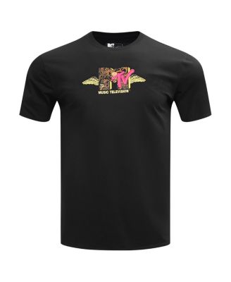 Men's Black MTV Angel Wings Regular Fit T-Shirt