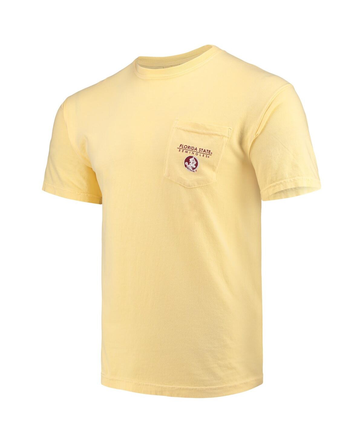 Image One Men'sFlorida State Seminoles Landscape Shield Comfort Colors Pocket T-Shirt - Gold