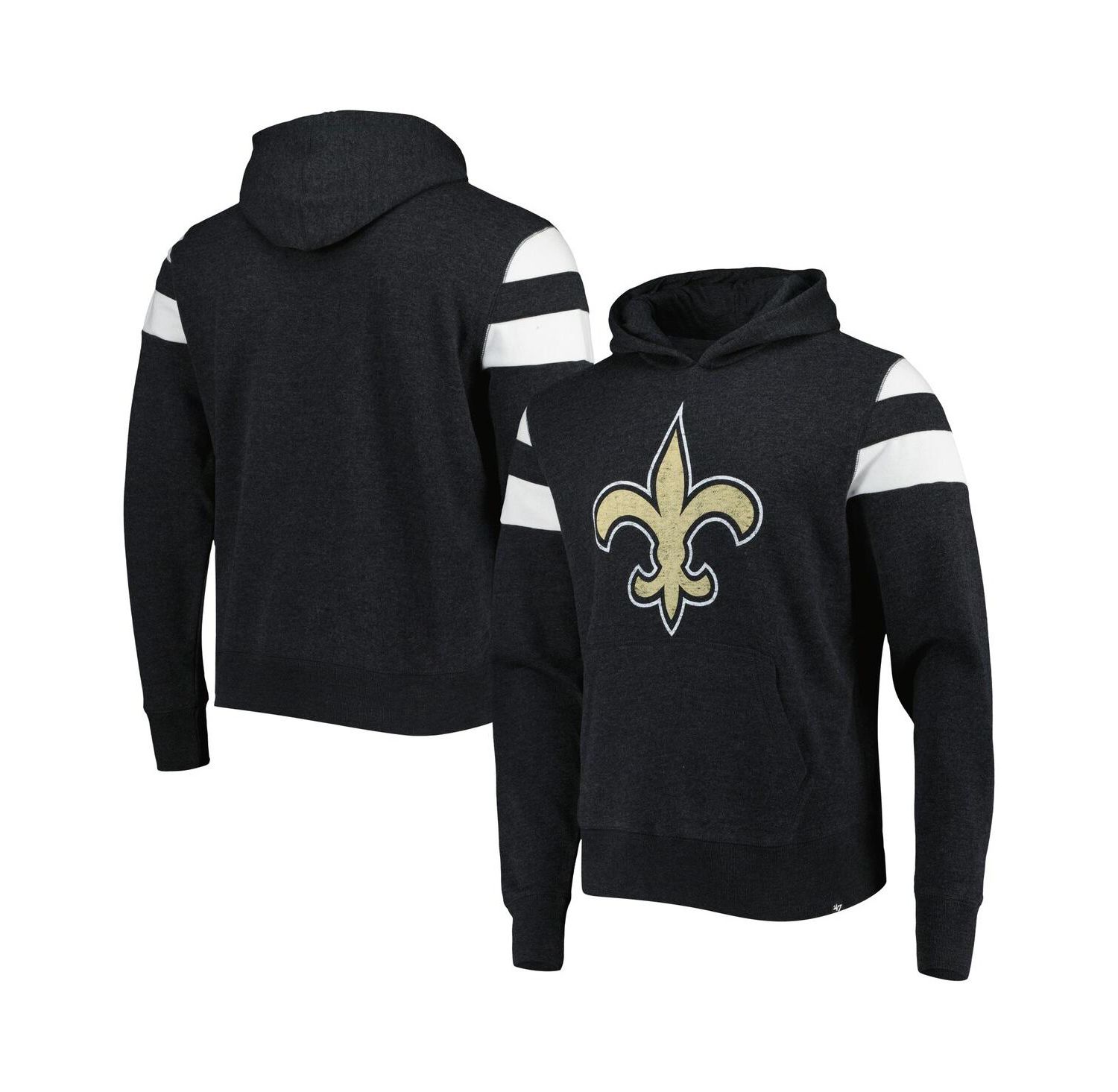 Men's Heathered Black New Orleans Saints Premier Nico Pullover Hoodie