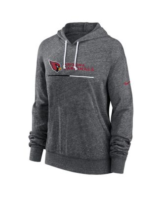 Women's Heather Charcoal Arizona Cardinals Team Spirit Gym vintage-like Lightweight Hooded Top