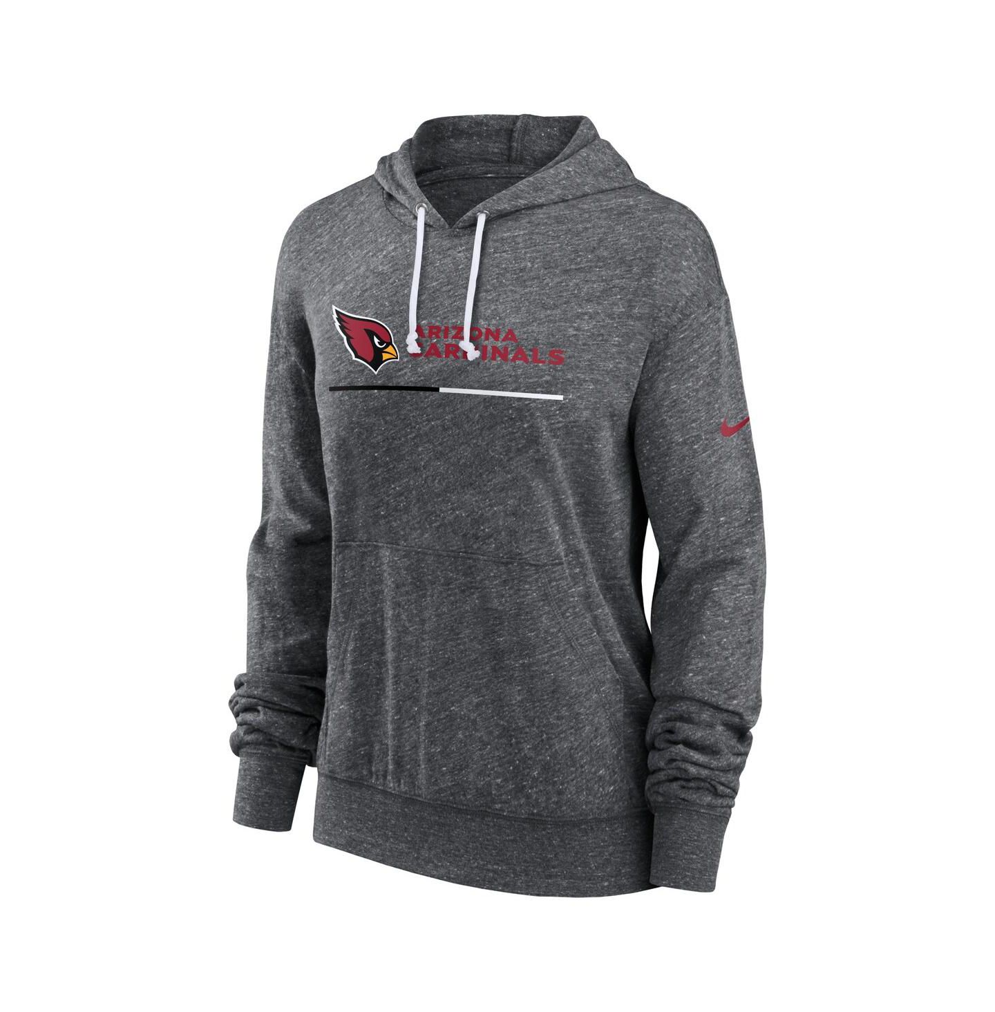 Женский топ Nike Heather Charcoal Arizona Cardinals Team Spirit Gym vintage-like Lightweight Hooded — фото 3