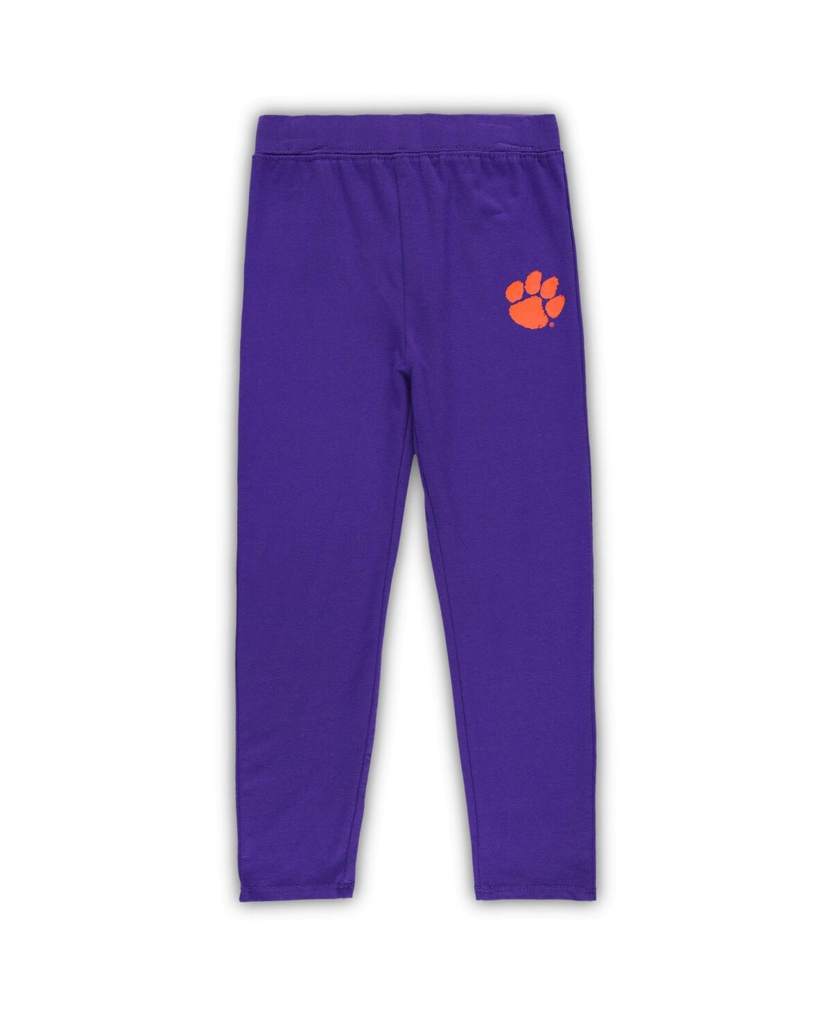 Outerstuff Preschool Toddler Orange/purple Clemson Tigers Forever Love T-shirt Leggings Set In Orange