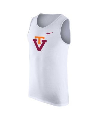 Men's White Virginia Tech Hokies Vintage-like Logo Performance Tank Top