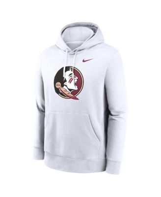 Men's White Florida State Seminoles Primetime Evergreen Club Fleece Pullover Hoodie