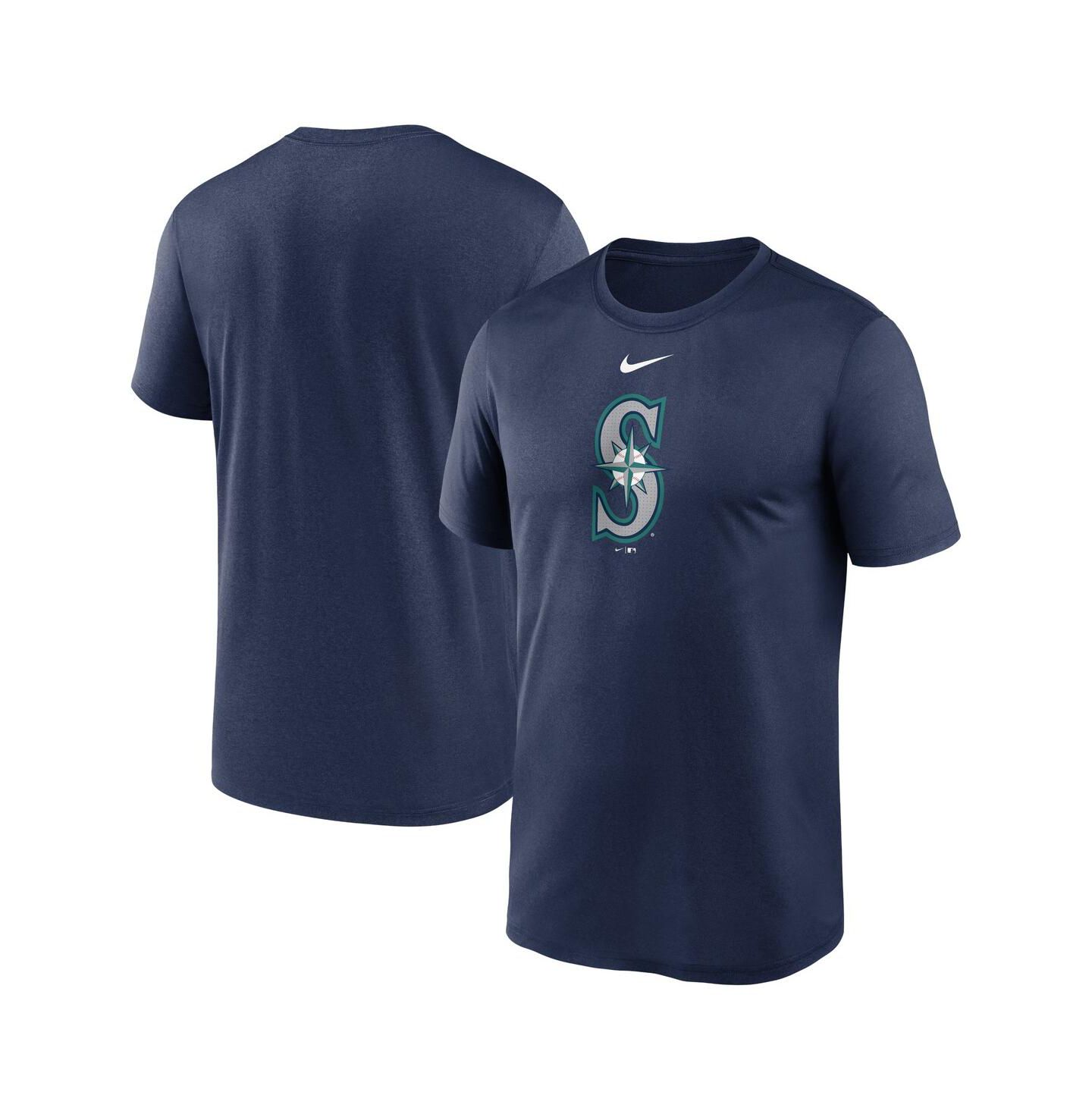 Мужская футболка Nike Navy Seattle Mariners Legend Fuse Large Logo Performance — фото 1