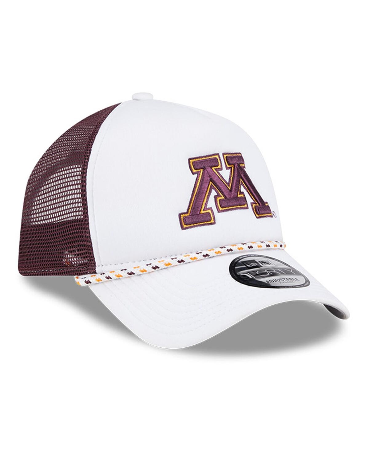 New Era Men'sMaroon Minnesota Golden Gophers Court Sport Foam A-Frame 9FORTY Adjustable Trucker Hat - White, Maroon
