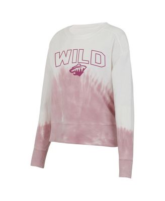 Women's Pink/White Minnesota Wild Orchard Tie-Dye Long Sleeve T-Shirt