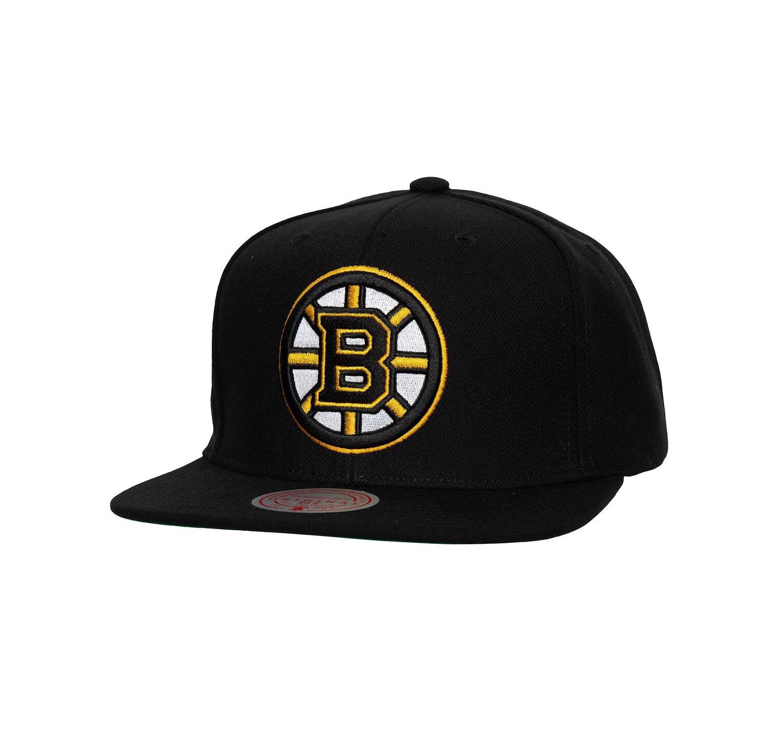 Men's Black Boston Bruins Core Top Spot Snapback Hat