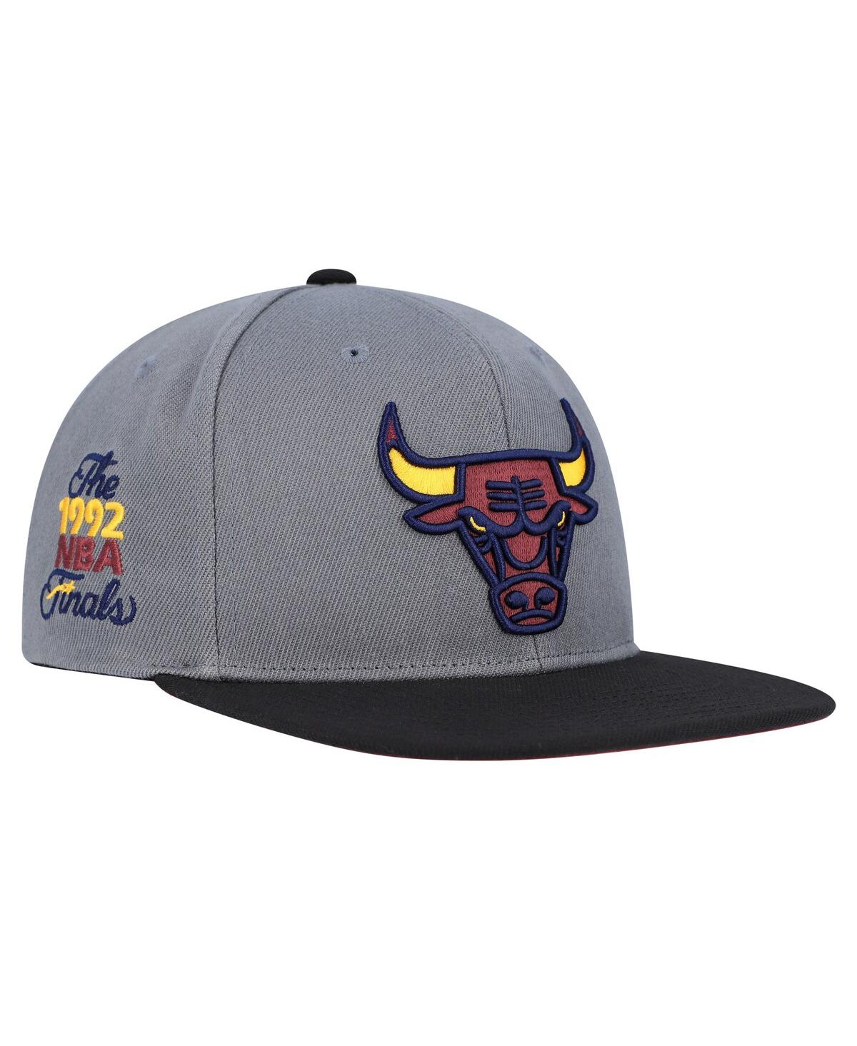 Mitchell & Ness Men's Gray/black Chicago Bulls Core Snapback Hat In Gray,black