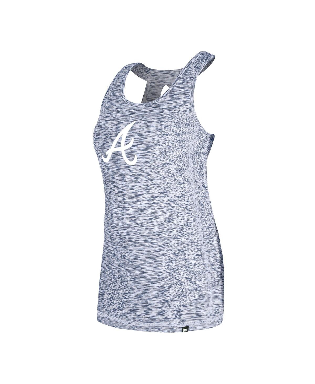 NEW ERA WOMEN'S NAVY ATLANTA BRAVES SPACE DYE KEYHOLE BACK TANK TOP 