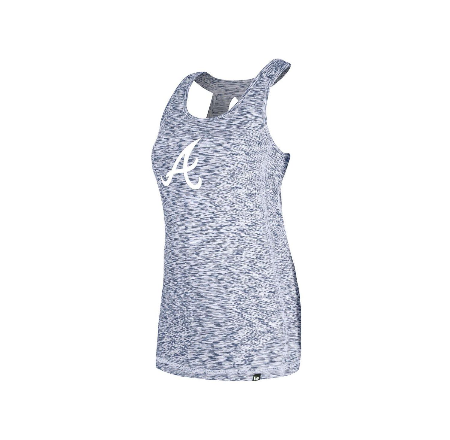 Women's Navy Atlanta Braves Space Dye Keyhole Back Tank Top