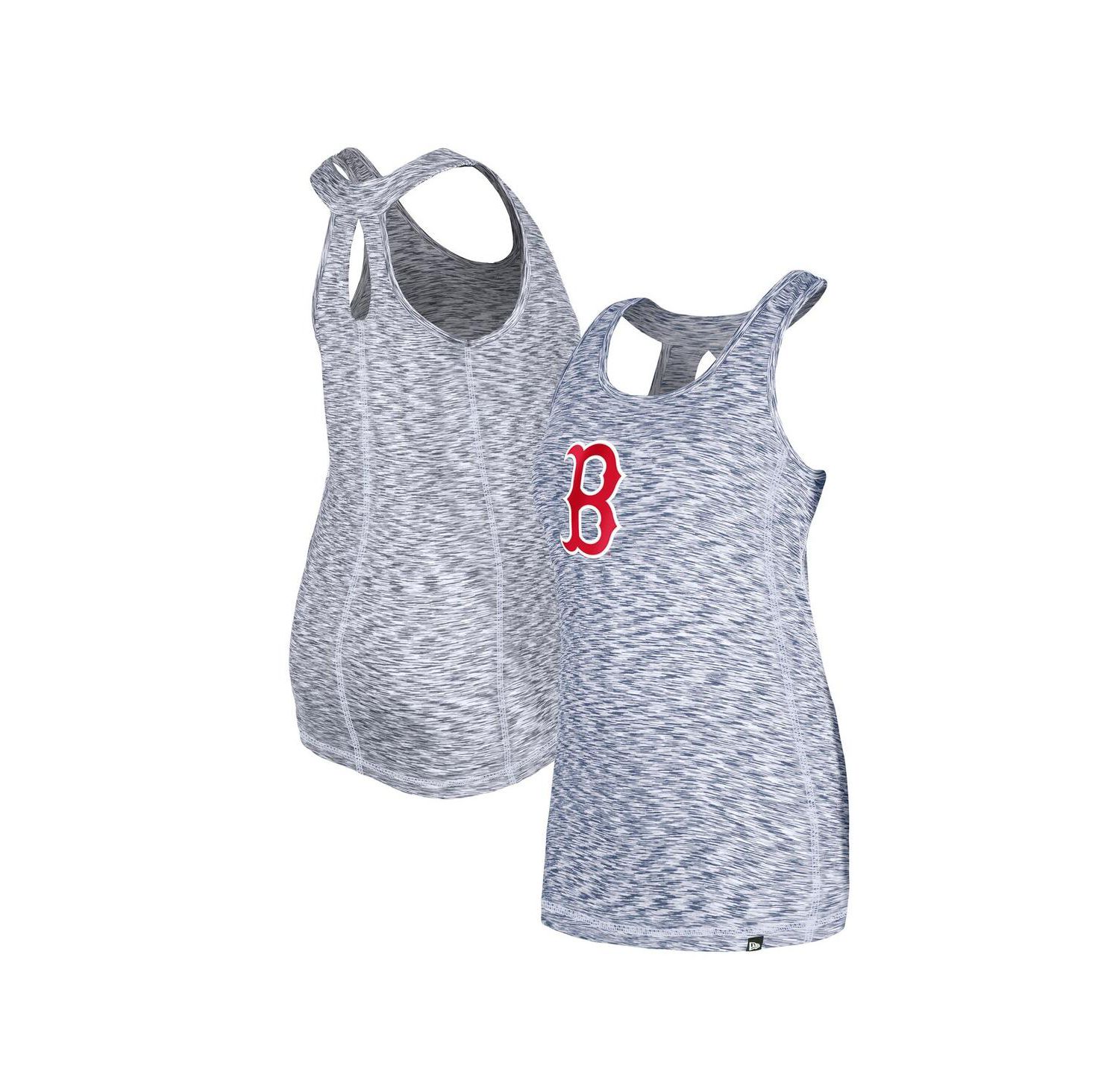 Women's Navy Boston Red Sox Space Dye Keyhole Back Tank Top