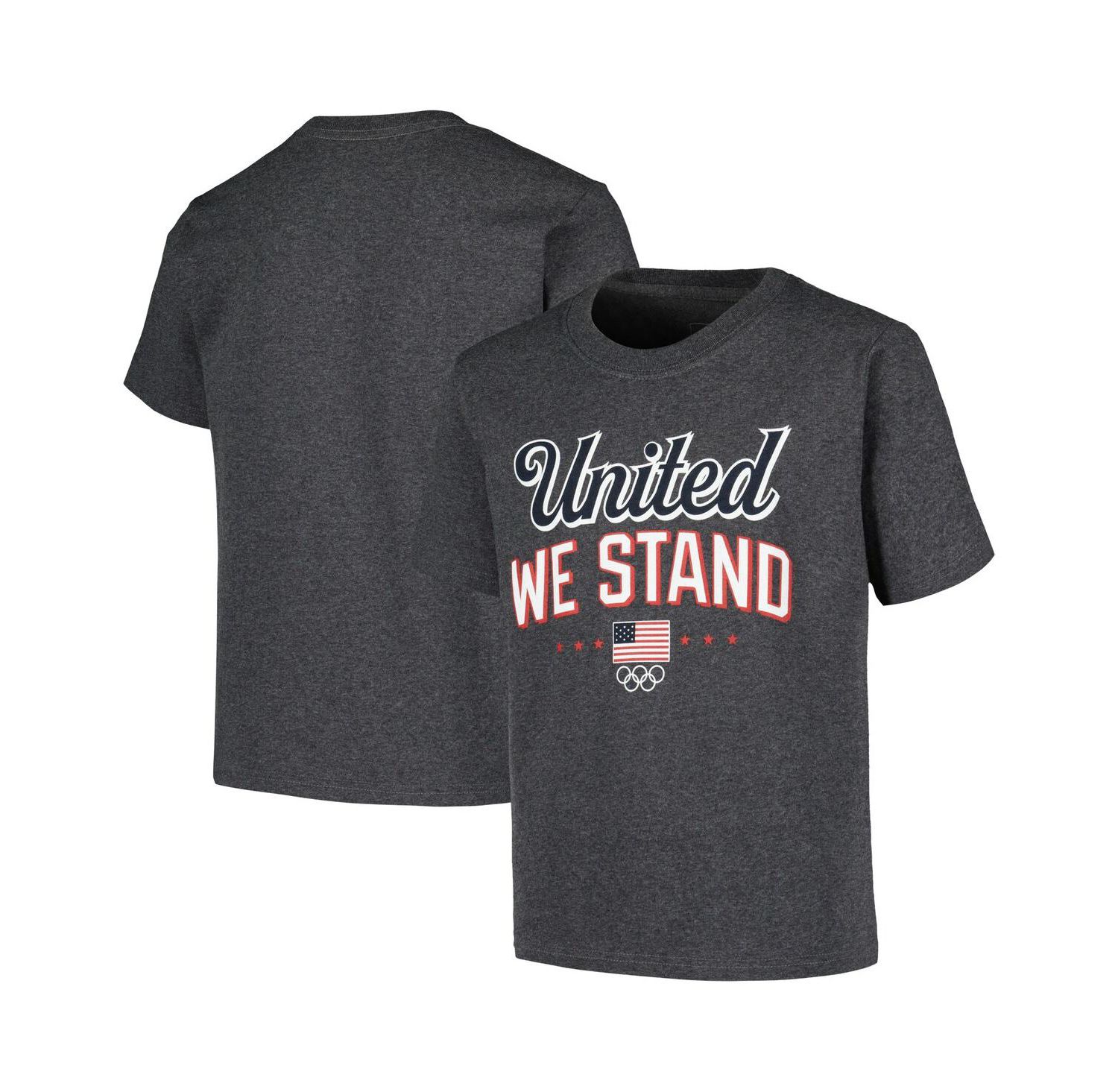Big Boys and Girls Team USA Heather Charcoal Victory T-Shirt