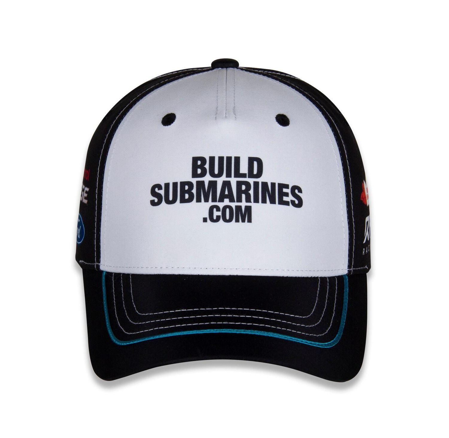Men's White/Black Brad Keselowski BuildSubmarines.com Uniform Adjustable Hat