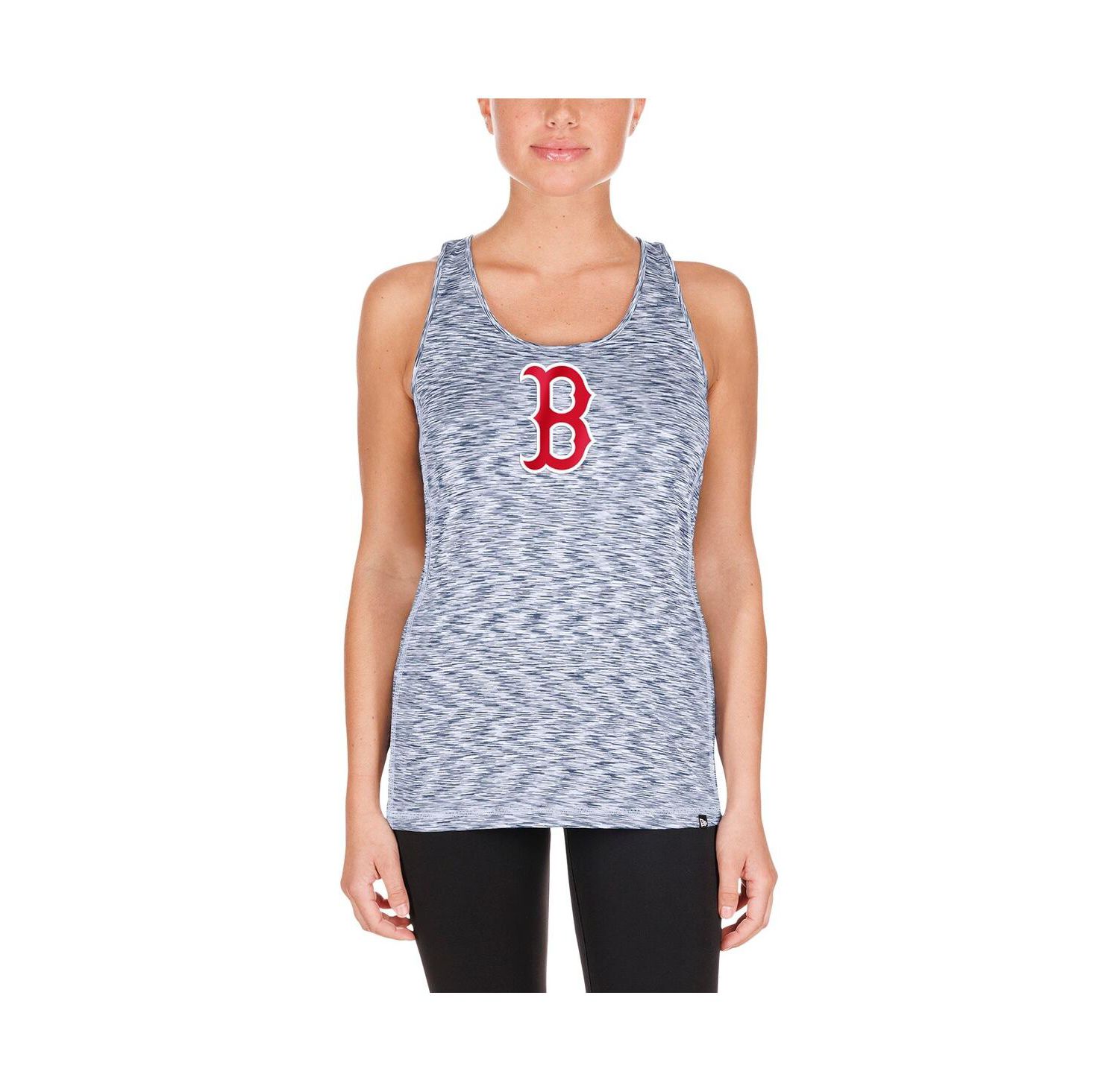 Women's Navy Boston Red Sox Space Dye Keyhole Back Tank Top