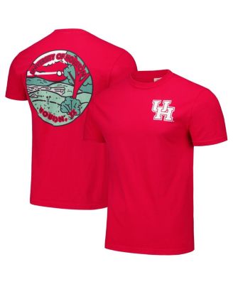 Men's and Women's Red Houston Cougars Scenic Comfort Colors T-Shirt