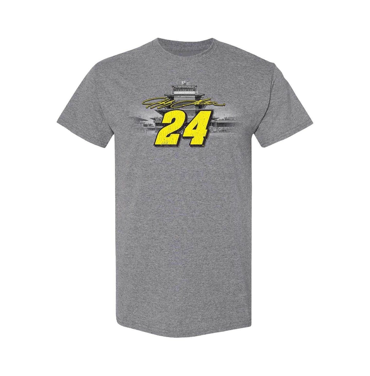 Мужская футболка Hendrick Motorsports Team Collection Heather Charcoal Jeff Gordon 1994 Indy Brickyard 400 Winner — фото 2