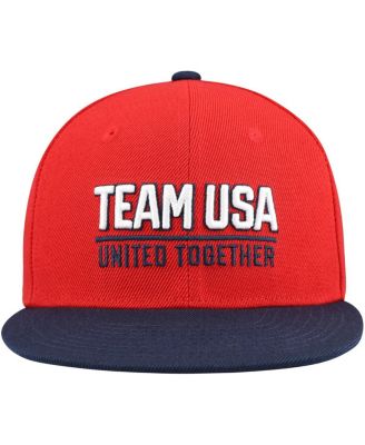 Big Boys and Girls Red Team USA United Flatbrim Snapback Hat